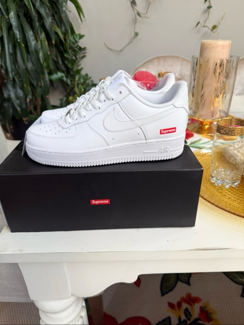 White Supreme x Nike Airforce 1s
